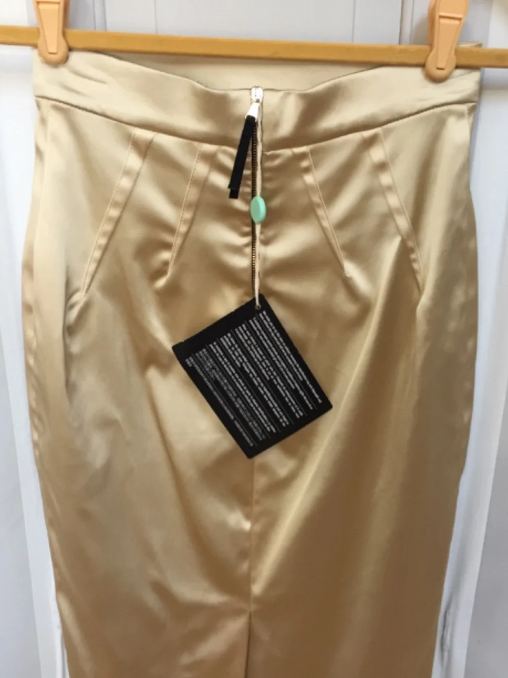 Dolce & Gabbana Gold Satin Pencil Skirt